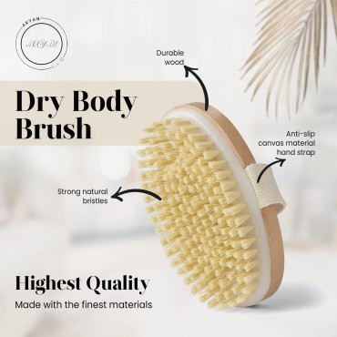 2 Pack Dry Body Brushing Brush with 2 Free Hooks E...