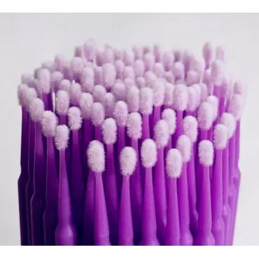 Disposable Micro Applicator Brushes Dental Brush for Oral/Eyelash Extensions Makeup 400pcs (Purple)