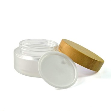 2 Pack 50ml/1.7oz Frosted Glass Cosmetic Cream Jar...