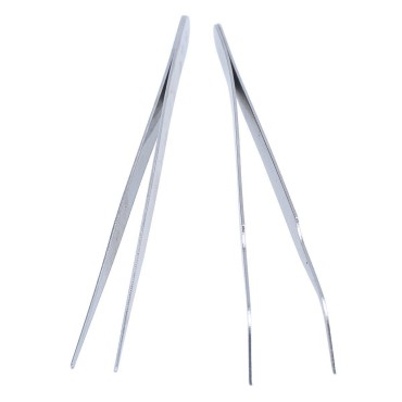 2 Nail Art Tweezers Curved Straight Pointed Ongles...