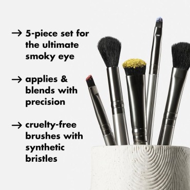 e.l.f. Smoky Eye Brush Kit, 5 Vegan Makeup Brushes...