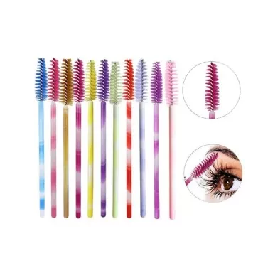 Ewanda store 300 Pcs Mixed Color Disposable Eyelash Mascara Brushes Wands Applicator Makeup Kits 4 Color