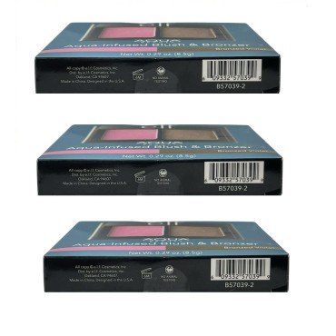 Elf Pack of 3 e.l.f. Aqua Beauty Blush & Bronzer,Bronzed Violet 57039