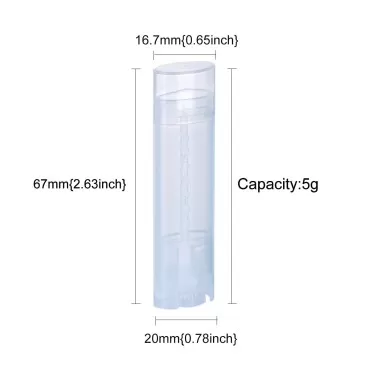 Ewanda store 5ml Oval Lip Balm Tubes,25PCS Plastic Clear Empty Oval Oval Deodorant Containers Lip Gloss Container Holder With Caps