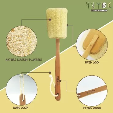 Natural Exfoliating Loofah Luffa Loofa Back Sponge...