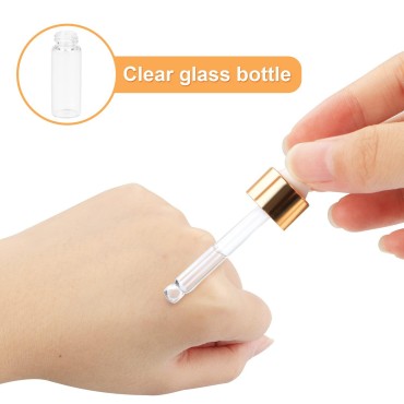 15Pcs Glass Essential Oil Bottles Tiny Clear Perfu...