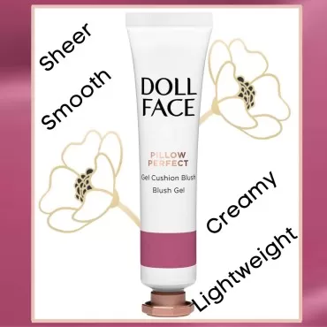 DOLL FACE Liquid Blush for Cheeks | Pillow Perfect Gel Cushion Blush | Cream Blusher Makeup | Lightweight, Blendable & Buildable Natural Radiance (Gossip)