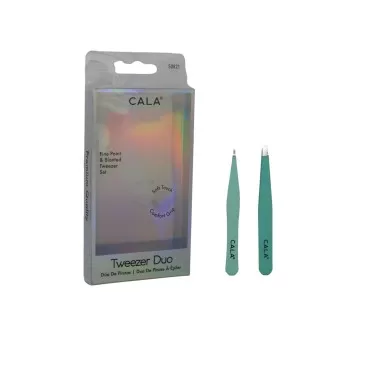 Cala Soft touch mint tweezer duo...