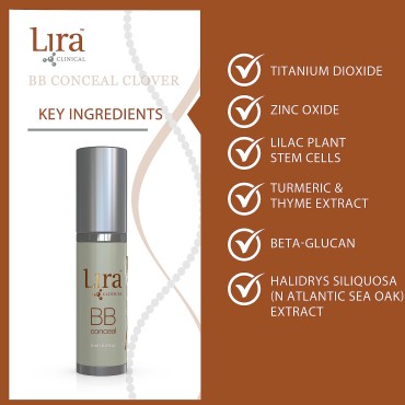 Lira Clinical BB Conceal - Color Corrector & Concealer with Plant Cells & Peptides - Conceal & Correct Dark Spots and Pigment - 0.2 fl oz. (BB Conceal Clover)