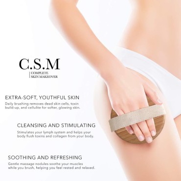 CSM Dry Body Brush for Beautiful Skin - Solid Wood...