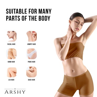 ARSHY! Crystal Hair Eraser - Painless Bleam Hair Removal Stone for Unisex- Reusable Crystal Hair Remover Magic Painless Exfoliation Tool for Legs, Arms and Under Bikni Area (Golden)