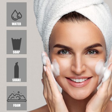 2 Oz Black Foam Soap Bottle Empty Travel Foaming D...