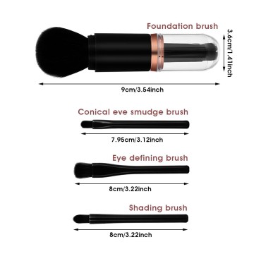 Bling Toman 4 in 1 Makeup Brush Set, Eyeshadow Eye...