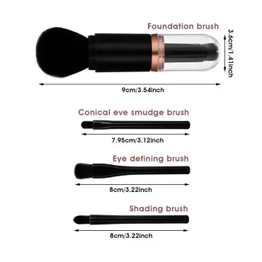 Bling Toman 4 in 1 Makeup Brush Set, Eyeshadow Eye...