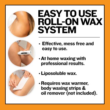 waxup Honey Roll On Wax, Hair Removal Wax Cartridge, Depilatory Wax Roller Refill for legs and arms 3.88 Ounce (4 Pack)