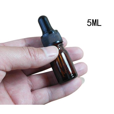 12 PCS Empty Refillable 5ML Amber Glass Droppers E...