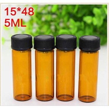 12PCS 5ml / 0.17oz Amber Glass Vial Bottles Storag...