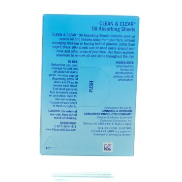 CLEAN & CLEAR Oil Absorbing Sheets 50 Each (Pack of 12)