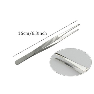 FRUTA 3-Piece Tongs Tweezers, 6.3 inches Cooking Tweezers Precision Tongs for Cooking Culinary and Medical Beauty, Stainless Steel Precision Tweezers Set