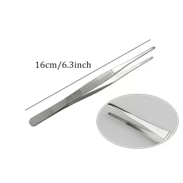 FRUTA 3-Piece Tongs Tweezers, 6.3 inches Cooking Tweezers Precision Tongs for Cooking Culinary and Medical Beauty, Stainless Steel Precision Tweezers Set