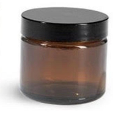 1 oz Amber Glass Jars with Black Twist Lined Lid w...