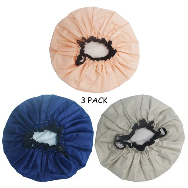 Double Layer Shower Bath Hair Cap Hat Washable Adj...