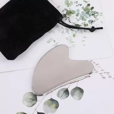 ENERGY Stainless Steel Gua Sha Tool with Travel Pouch Guasha Board Facial Tool for SPA Acupuncture Therapy Trigger Point Treatment, Gua Sha Scraping Massage Tool