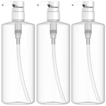 EZPRO USA Empty Shampoo Pump Bottles 32 oz BPA Free, Food Safe, PET Clear Plastic Cylinder Refillable Bottle, Wide Mouth 32mm, for Lotions, Soaps, Oils, Sauces, DIY Laundry Detergent, 32oz Pack of 3