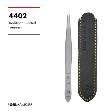 GERMANIKURE Slanted Tweezers in Leather Case - Mad...