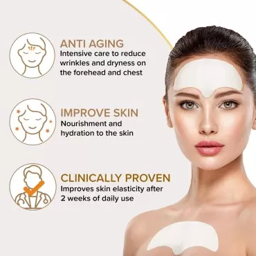 Labottach 12 Forehead Wrinkle Patches for Women T-Zone Face and Chest After 2 Weeks Of Daily Use, Anti Wrinkle Forehead Patches With Collagen, Hyaluronic Acid,Vitamin E, Moisturizing Soothing Cooling