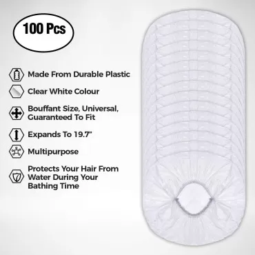 Disposable Shower Caps- 100Pcs Plastic Shower Caps...