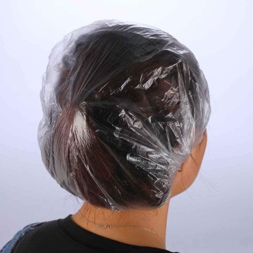 PandaSpa Disposable Shower Caps Clear Plastic Caps For Hair Care, Pack of 100