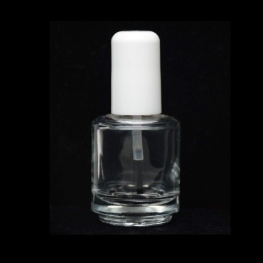 Karlash Premium Empty Polish Bottle Clear + Brush + Mixing ball + White Cap 0.5 Oz - 3 Pieces