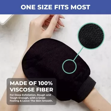 GoodBeauty 2 Pack Shower Exfoliating Gloves Bath Massage Scrubbing, Shower Exfoliating Mitt for Men Women Shower Body Scrub, Unclog Deep Pore Gentle Viscose Fiber