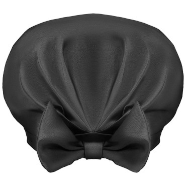 Auban Extra Large Bowknot Shower Caps, Double Laye...