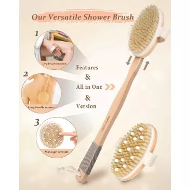 Dry Brushing Body Brush, POPCHOSE Body Scrubber fo...