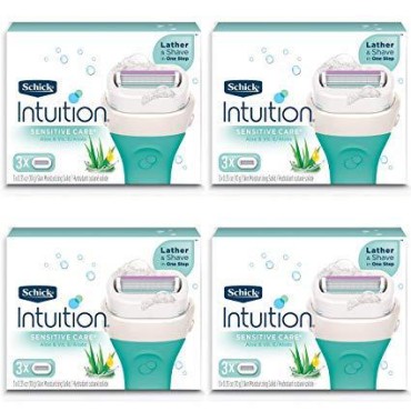 NEW Schick Intuition Sensitive Care Moisturizing Razor Blade Refills for Women with Natural Aloe 12 Count (Limited Edition)