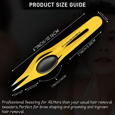 Professional Eyebrow Tweezers Pointed Tip Stainless Steel 2,3xPcs Set, Non-Slip Grip Point Tip Tweezers for Facial Hair, Plucking Removing Ingrown Hairs, Tweezer for Women Men