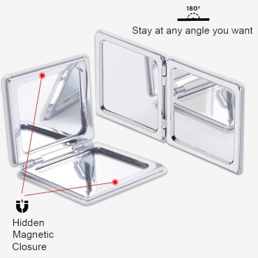 Vanity Mirror Circus Elephant Design Shatterproof Mirror Unique Double Sided Magnifying Portable Compact Mirror Square Makeup Vanity Mirror for Women and Girls