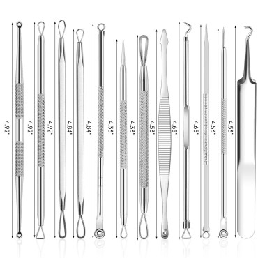 15 PCS Pimple Popper Tool Kit,Blackhead Remover Co...