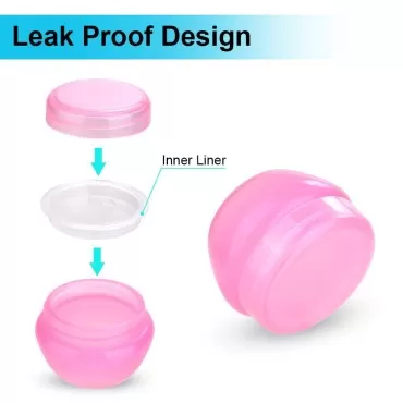 Zingso Empty Sample Containers for Cosmetics, 12 Pieces 5/10/20 Gram Travel Size Cosmetic Sample Pot Jars Containers with Leak Proof Inner Liners for Cream/Makeup/Lip Balm(Do not hold liquids or oil)