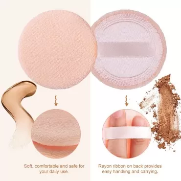 5x Powder Puff, Applicator Cotton Round Makeup Pow...