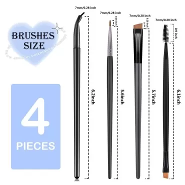 Eyeliner Brush, ASTTONIIKK Fine Angled Eyeliner Brush Eyebrow Concealer Brush, Ultra Thin Precision Eye Liner Makeup Brushes Set, Fine Point Eyeliner Brush, Synthetic Bristles Eye Makeup Tool 4Pcs