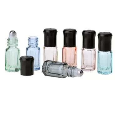 12Pcs 3ml Colorful Octagonal Glass Roller Bottles ...