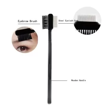 2Pcs Eyebrow Brush with Metal Teeth Eyelash Comb S...