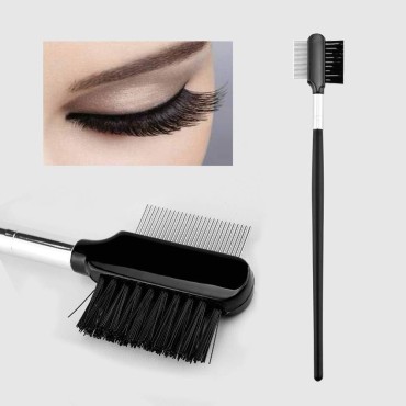 2Pcs Eyebrow Brush with Metal Teeth Eyelash Comb Separator Brow & Lash Shaper Makeup Grooming Tool for Eyelashes Extension and Eyebrow Shaper Supplies