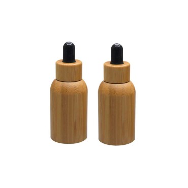 2 Pieces 0.51oz/15ml Bamboo Shell Amber Glass Drop...
