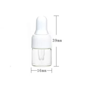 100Pcs 1ml Clear Mini Cute Glass Essential Oil Dro...