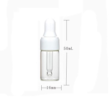 100Pcs 3ml Clear Mini Cute Glass Essential Oil Dro...