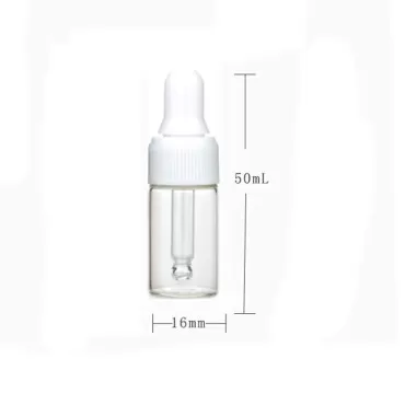 100Pcs 3ml Clear Mini Cute Glass Essential Oil Dro...